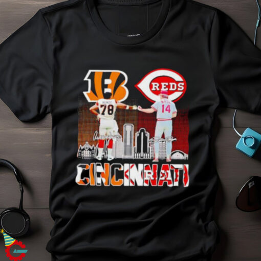 Official Cincinnati Bengals Anthony Munoz and Reds Rosa skyline shirt