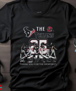 Official Houston Texans 25th Anniversary 1999 2024 Thank You For The Memories Signatures T shirt