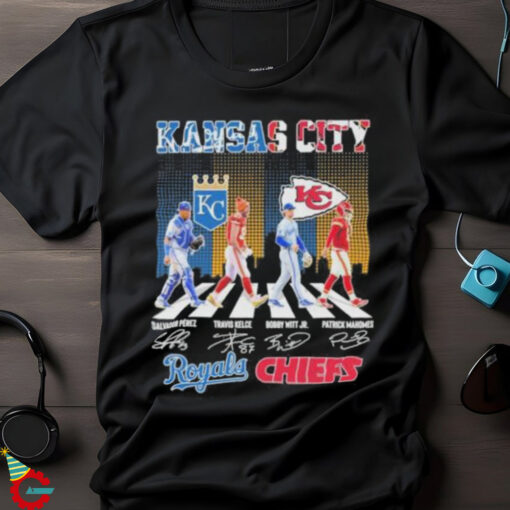 Official Kansas City Chiefs X Kansas City Royals Abbey Road Signatures Shirt