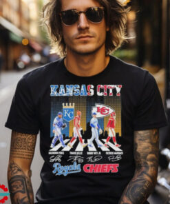 Official Kansas City Chiefs X Kansas City Royals Abbey Road Signatures Shirt