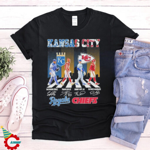 Official Kansas City Chiefs X Kansas City Royals Abbey Road Signatures Shirt