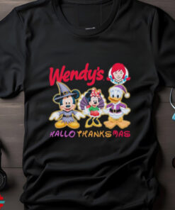 Official Mickey And Minnie And Donald Duck Disney Wendy’s HalloThanksMas 2024 shirt