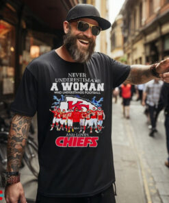 Official Never underestimate a woman who understand football and loves Kansas City Chiefs football 2024 T shirt