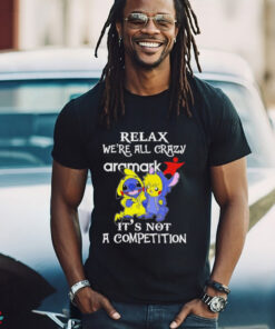 Official Stitch And Pokemon Pikachu Relax We’re All Crazy Aramark It’s Not A Competition shirt