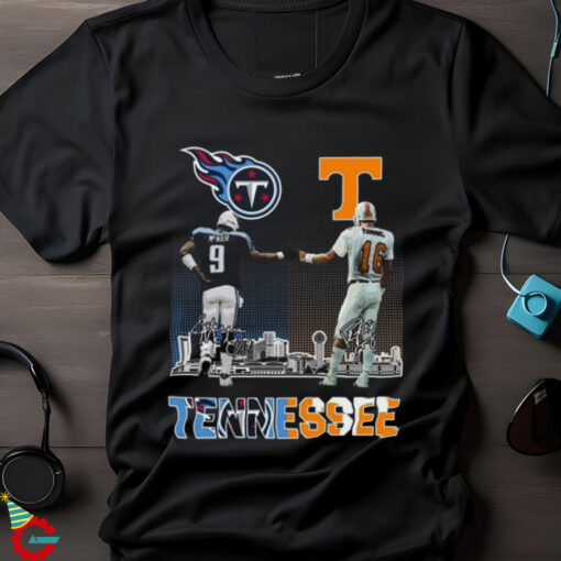 Official Tennessee Titans And Volunteers City Champion Signatures 2024 Shirt