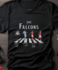 Official The Falcons Abbey Road Michael Vick Deion Sanders Julio Jones and Matt Ryan Signatures Shirt1