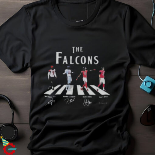 Official The Falcons Abbey Road Michael Vick Deion Sanders Julio Jones and Matt Ryan Signatures Shirt1