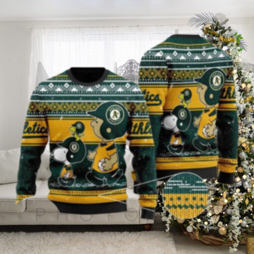 Peanuts Gang Oakland Athletics Ugly Christmas Sweater