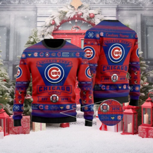 Personalized Cubs Ugly Christmas Sweater