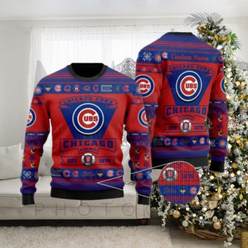 Personalized Cubs Ugly Christmas Sweater