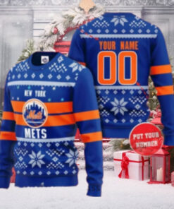 Personalized Mets Christmas Sweater With Name And Number