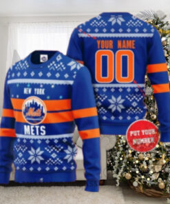 Personalized Mets Christmas Sweater With Name And Number