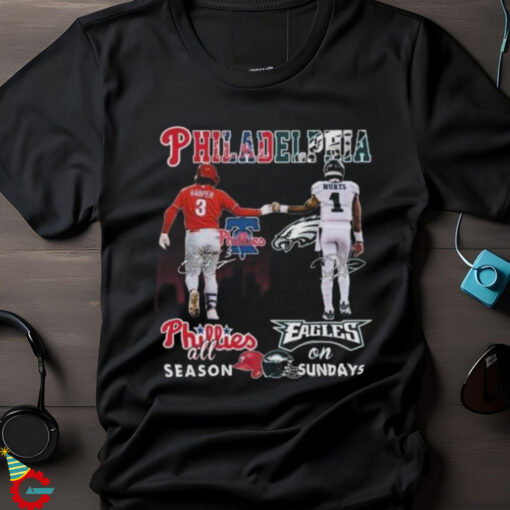 Philadelphia Phillies All Season Philadelphia Eagles On Sundays 2024 T shirt