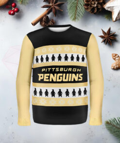 Pittsburgh Penguins One Too Many Light Up Ugly Sweater Holiday Ugly Christmas Sweater