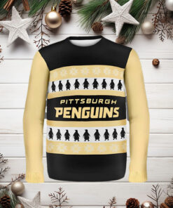 Pittsburgh Penguins One Too Many Light Up Ugly Sweater Holiday Ugly Christmas Sweater