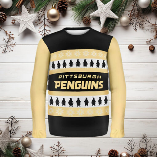 Pittsburgh Penguins One Too Many Light Up Ugly Sweater Holiday Ugly Christmas Sweater