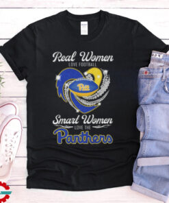 Real Women Love Football Smart Women Love The Panthers Diamond Heart T Shirt