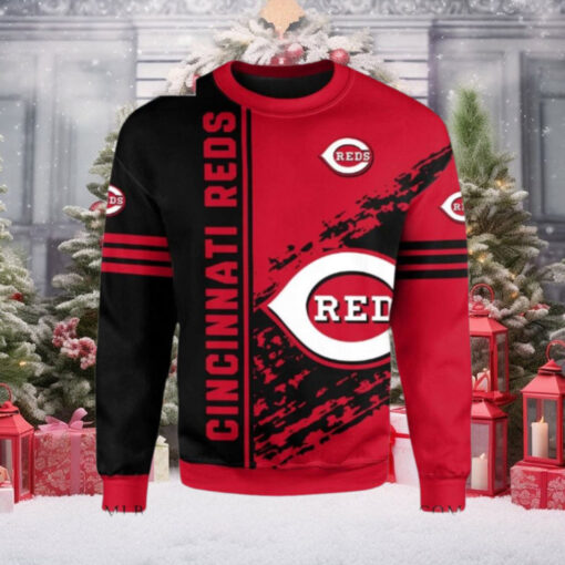 Reds Bold Design Black And Red Ugly Christmas Sweater