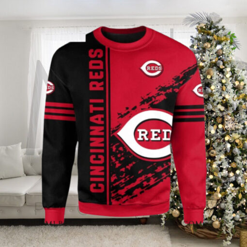 Reds Bold Design Black And Red Ugly Christmas Sweater