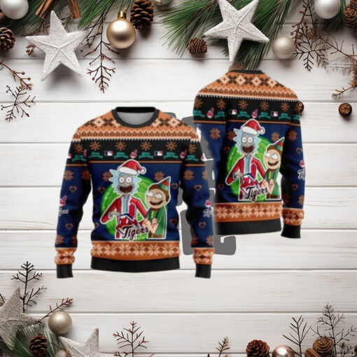 Rick And Morty Detroit Tigers Ugly Christmas Sweater