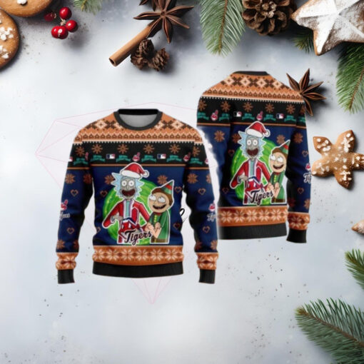 Rick And Morty Detroit Tigers Ugly Christmas Sweater