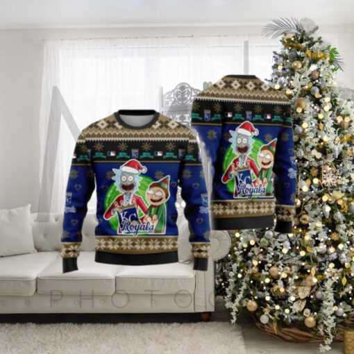 Rick And Morty KC Royals Santa Ugly Christmas Sweater