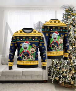 Rick And Morty Milwaukee Brewers Ugly Christmas Sweater