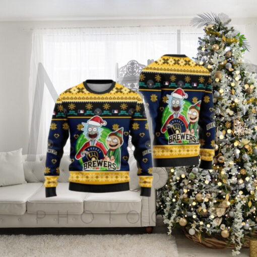 Rick And Morty Milwaukee Brewers Ugly Christmas Sweater