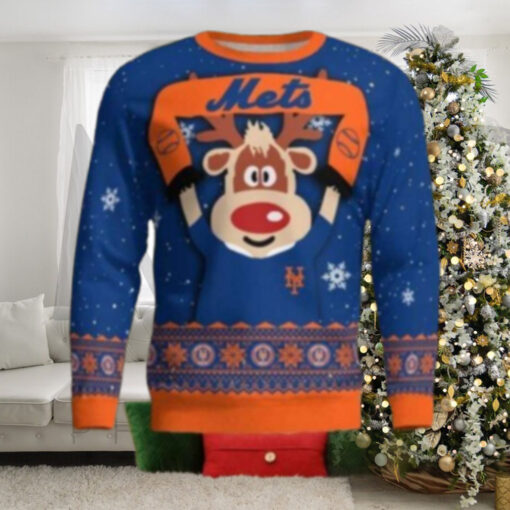 Rudolph New York Mets Ugly Christmas Sweater