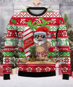 Santa Claus Hawaiian Ugly Christmas Sweater