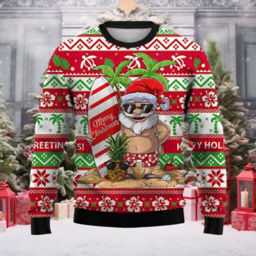 Santa Claus Hawaiian Ugly Christmas Sweater