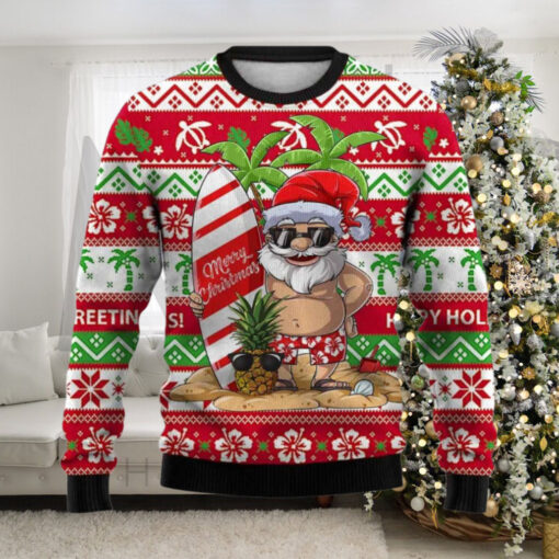 Santa Claus Hawaiian Ugly Christmas Sweater