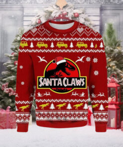 Santa Claws Dinosaur Ugly Christmas Sweater