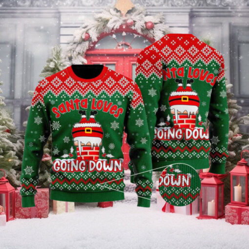 Santa Loves Going Down Ugly Christmas Sweater