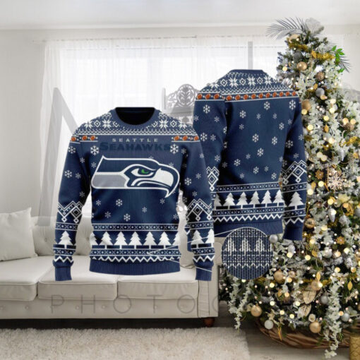 Seattle Football Ugly Christmas Sweater  Seattle Seahawk Ugly Christmas 3d Sweater