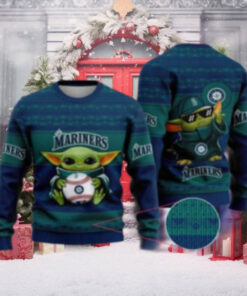 Seattle Mariners Baby Yoda Baseball Fan Ugly Christmas Sweater