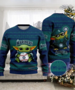 Seattle Mariners Baby Yoda Baseball Fan Ugly Christmas Sweater