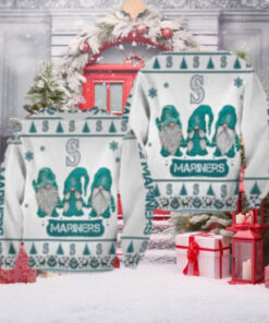 Seattle Mariners Christmas Gnomes White Ugly Christmas Sweater