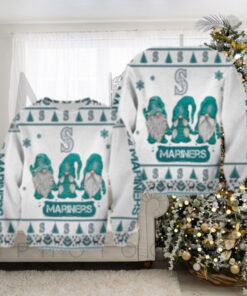 Seattle Mariners Christmas Gnomes White Ugly Christmas Sweater