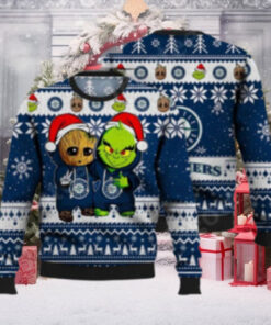 Seattle Mariners Groot And Grinch Santa Duo Ugly Christmas Sweater