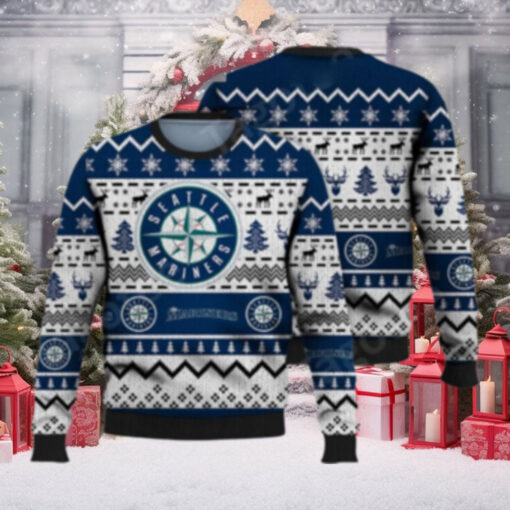 Seattle Mariners Personalized Reindeer Snowflakes Ugly Sweater