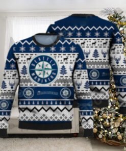 Seattle Mariners Personalized Reindeer Snowflakes Ugly Sweater