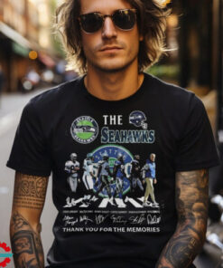 Seattle Seahawks 50th Anniversary Thank You For The Memories Signatures T Shirt