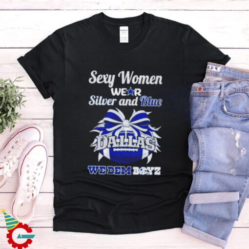 Sexy women wear silver and blue we dem boyz Dallas Cowboys football shirt