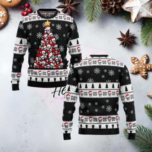 Skull Pine Tree Ugly Christmas Sweater