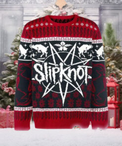 Slipknot Holiday Goat Pattern Xmas Gift For Rock Fan Knitted Ugly Christmas Sweater