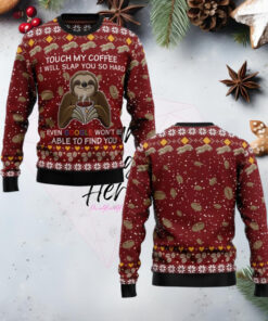 Sloth Coffee Ugly Christmas Sweater