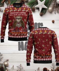 Sloth Coffee Ugly Christmas Sweater