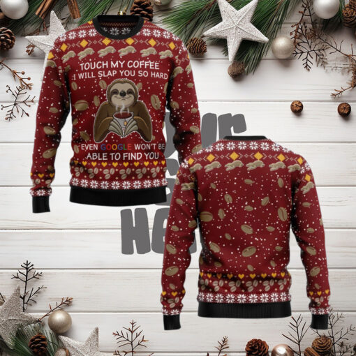 Sloth Coffee Ugly Christmas Sweater