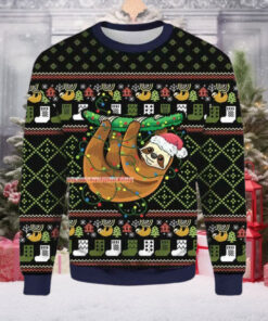 Sloth Light Ugly Christmas Sweater